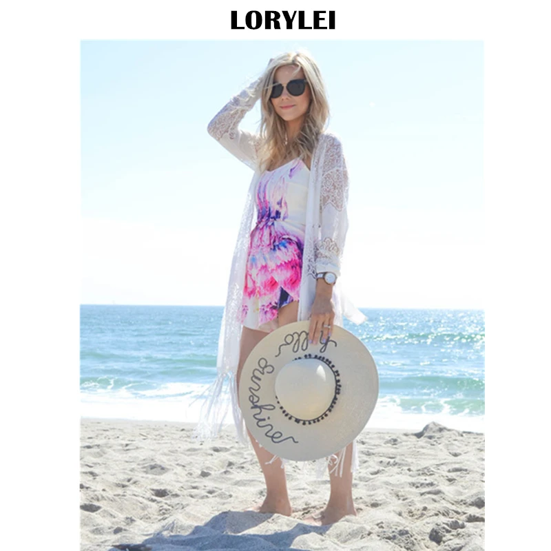 2020 сексуальное прозрачное белое кружевное длинное кимоно кардиган размера плюс