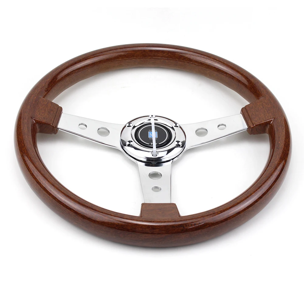 14 дюймов ND Нержавеющая сталь серебро говорил деревянный Стиль Гонки Тюнинг