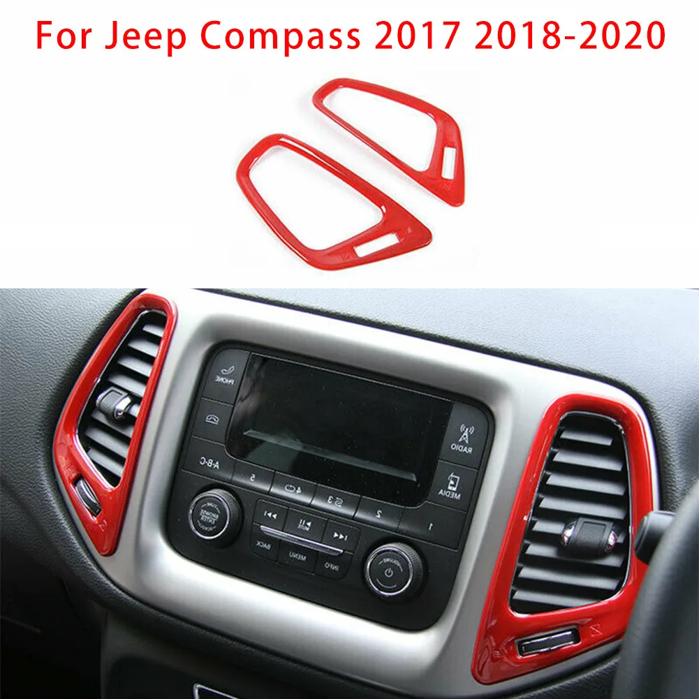 

2pcs Set Air Vent Outlet Frame For Jeep Compass 2017 2018 2019 2020 Cover Decorative