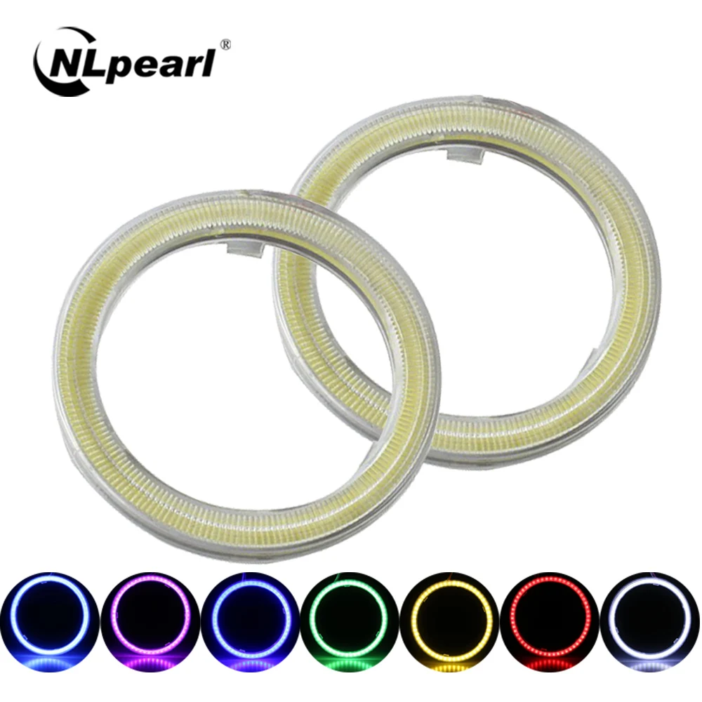 NLpearl 1 пара автомобильный COB светодиодный Halo Ring DRL ангельские глазки 60/70/80/90/100/110/120