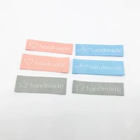 three colors handmade labels for clothing hand made with heart fabric tags for hat customized woven label for clothes gift tag