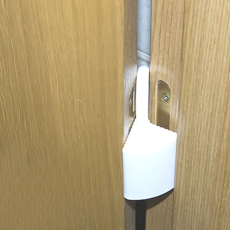 Cerradura de seguridad para beb&eacute;s de 2 piezas, tope de seguridad para puerta, protecci&oacute;n de seguridad, tope de costura para puerta a prueba de pellizcos para beb&eacute;-4
