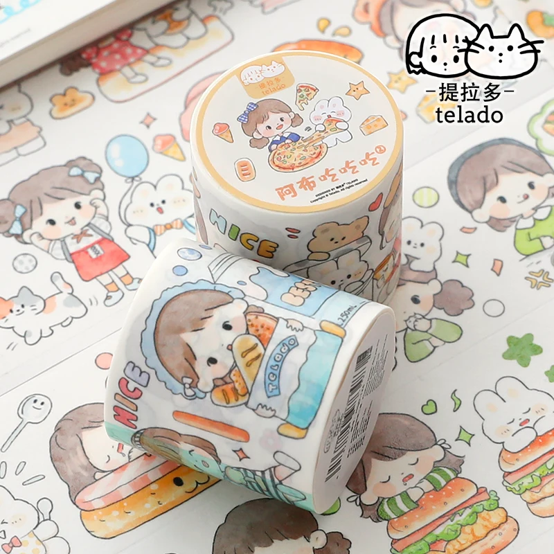 

Декоративная бумажная лента 3 шт./лот abu eat Series, Маскировочная лента washi tape