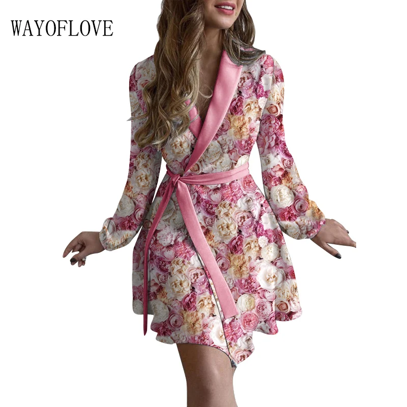 WAYOFLOVE 2021 пикантное женское осеннее платье с принтом роз элегантные винтажные