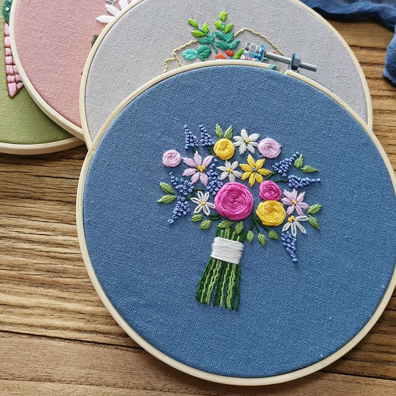 Набор для вышивания &quotсделай сам&quot бамбуковые обручи цветов рукоделие вышивка