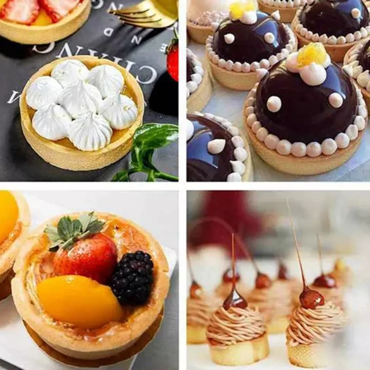 

1Pcs Circular Tart Ring Stainless Steel French Dessert Perforation Fruit Pie Quiche Cake Mousse Mold Kitchen Baking Accessories