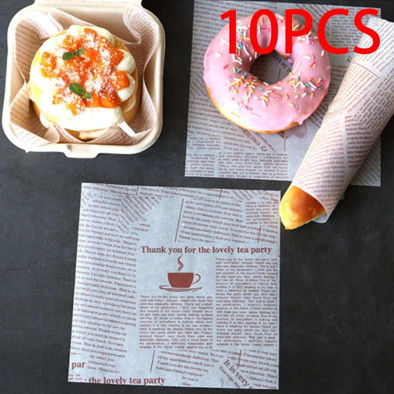 Квадратная бумага для печати в винтажном стиле 10 шт. Пончик торта хлеб тостов