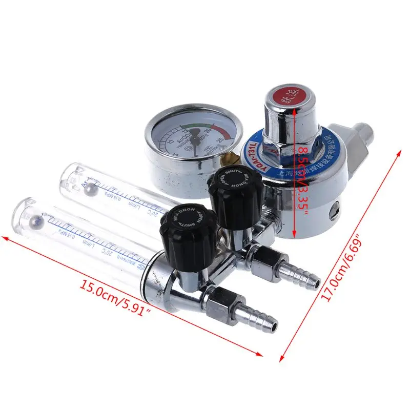 

AR/CO2 Regulator Welding Gas Pressure Reducing Valve Pressure Reducer Dual Pipe D0AC