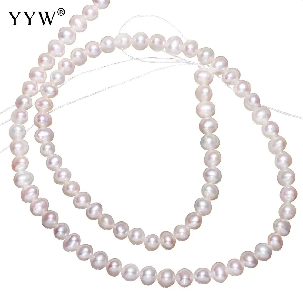 

1PC Round Freshwater Pearl Beads Natural 4.5-5mm Diy Material Hole 0.8mm For Women Jewelry Making 15 Inch