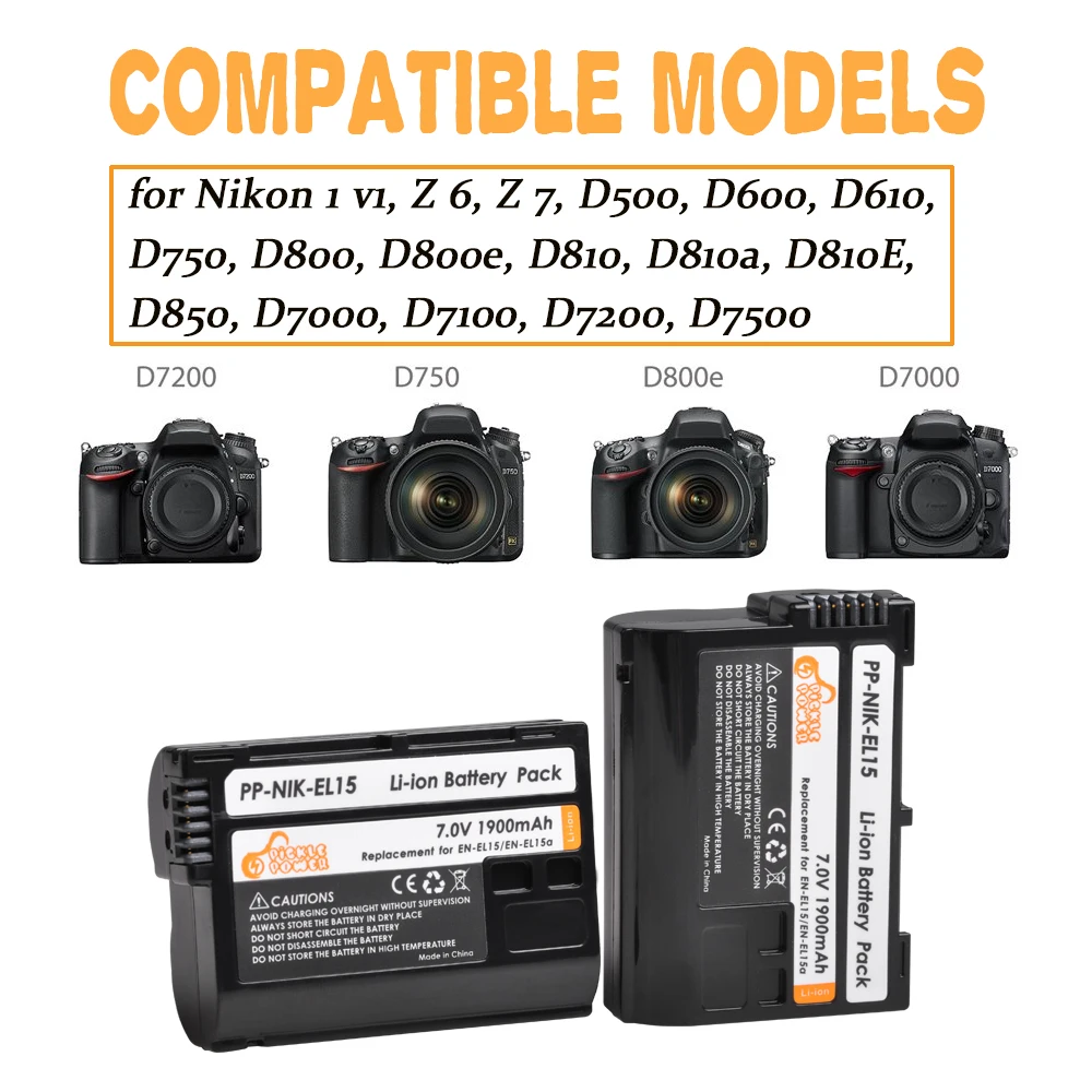 Аккумулятор для фотоаппарата и зарядное устройство USB со светодиодной