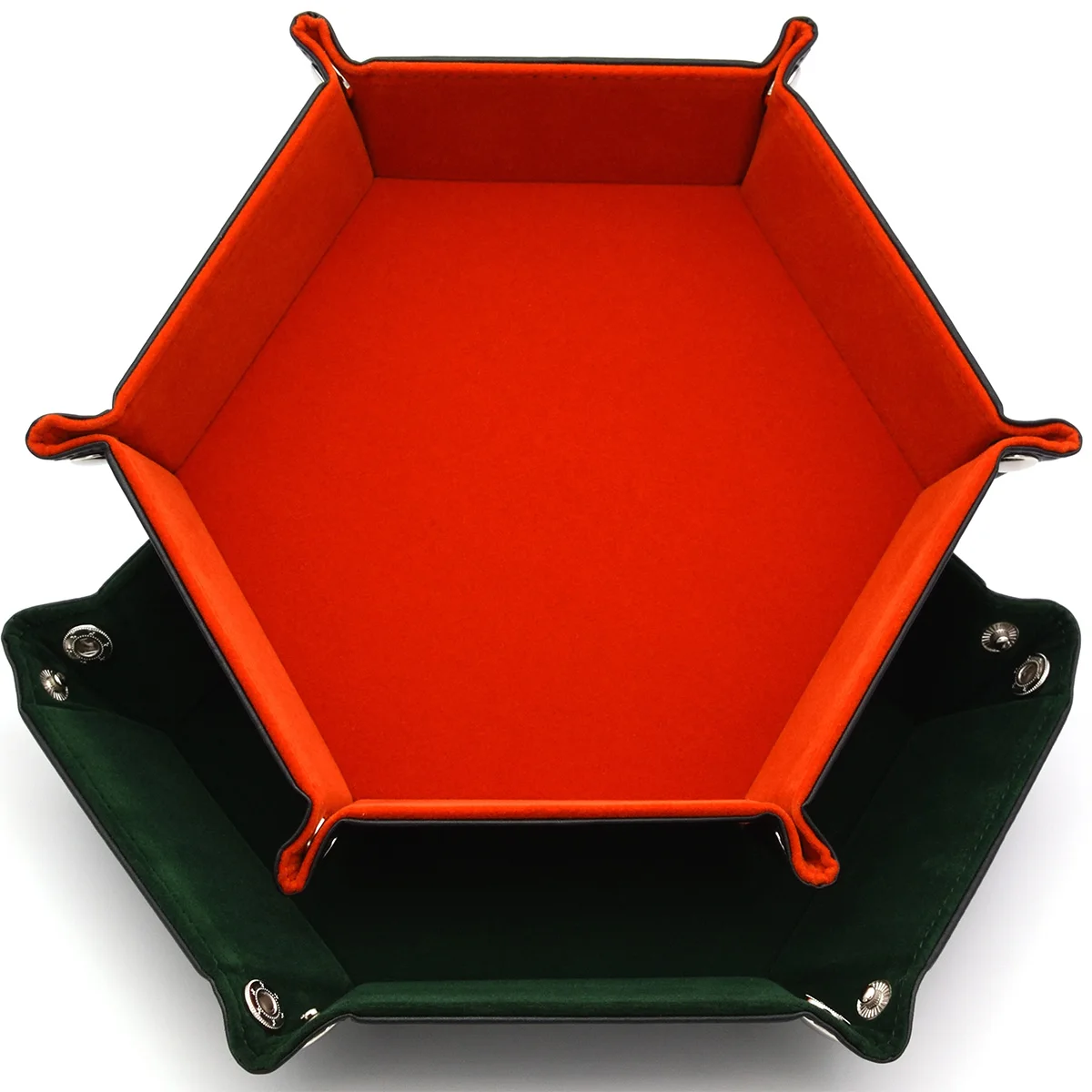 Шестигранный складной поднос для костей с красным бархатным покрытием игр в