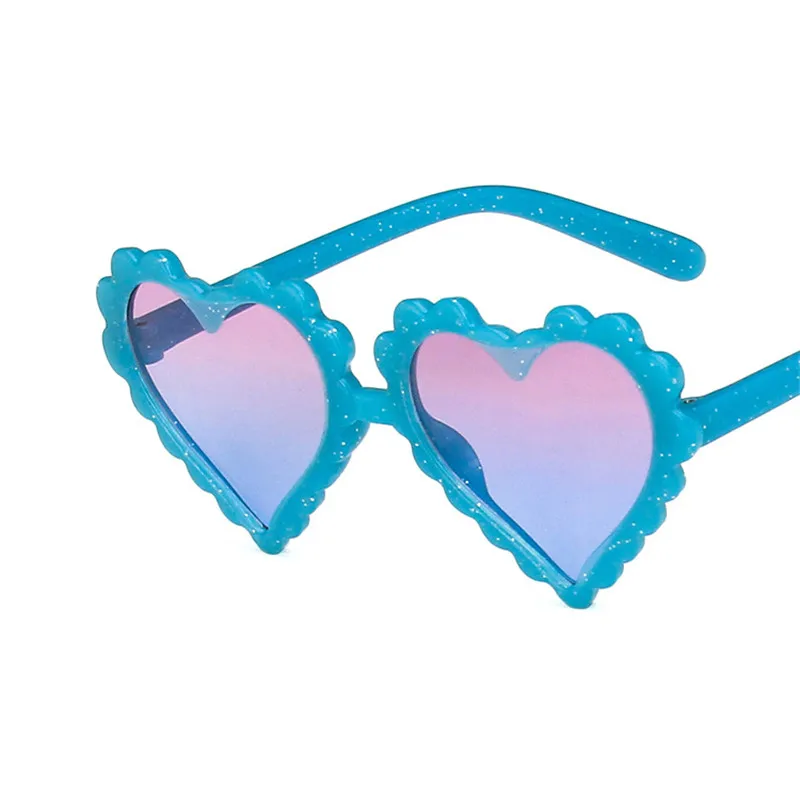 

2022 Lovely Waved Heart Frame Child Sunglasses Kids Oculos Sun Glasses Plastic Eyeglasses Girls Gradient Lens Baby Eyewear
