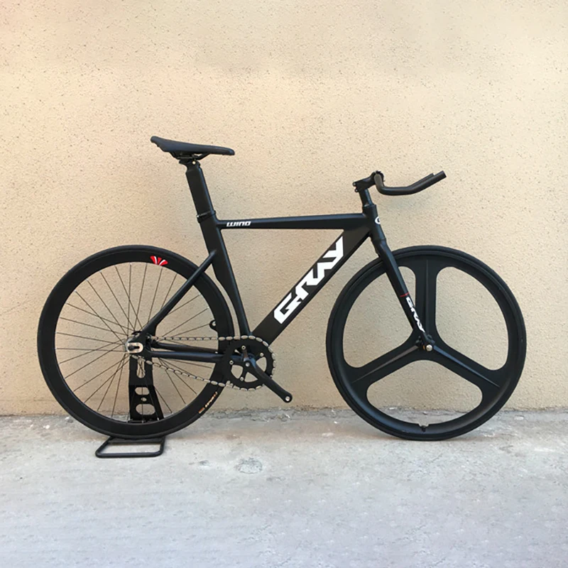 Grey track Bike with Aluminum alloy frame 48cm 52cm Fork Magnesium Alloy wheel single speed Fixie 700C Fixed Gear | Спорт и