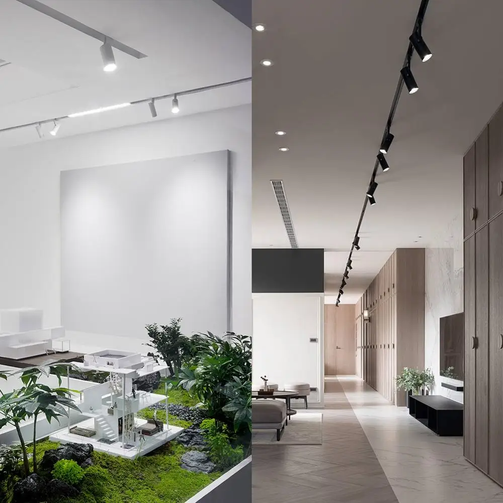 Комбинированный светодиодный Трековый светильник COB 2 шт. 4 12 Вт 20 30 40 внутреннее