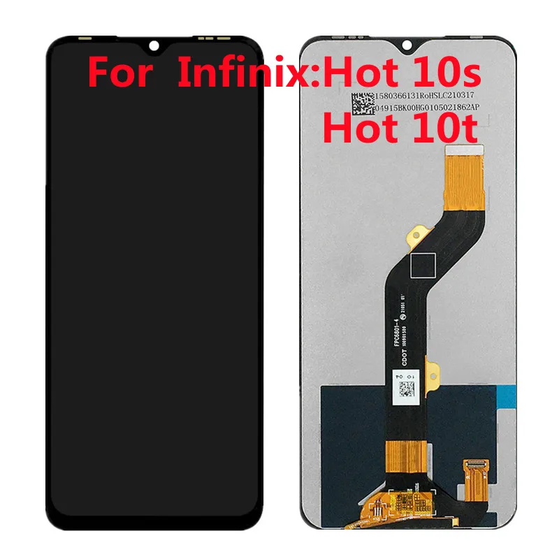 

6.82" For Infinix Hot 10S/10T X689 LCD Display Touch Screen Digitizer Assembly Hot 10T X689C X689B LCD Repair Replacement Parts