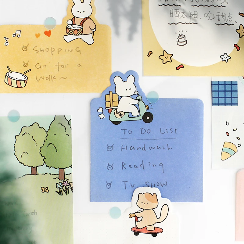 

100Sheets/pack Cartoon Animal Rabbit Memo Pad Stickers Decal Sticky Notes Scrapbooking Diy Kawaii Notepad Diary 500