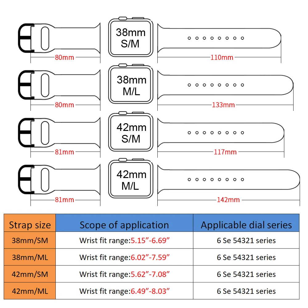 Soft Rubber Sport Band For Apple Watch SE 44mm 40mm Buckle Strap on Smart iWatch Correa Watchband Bracelet Series 65432 42mm38mm