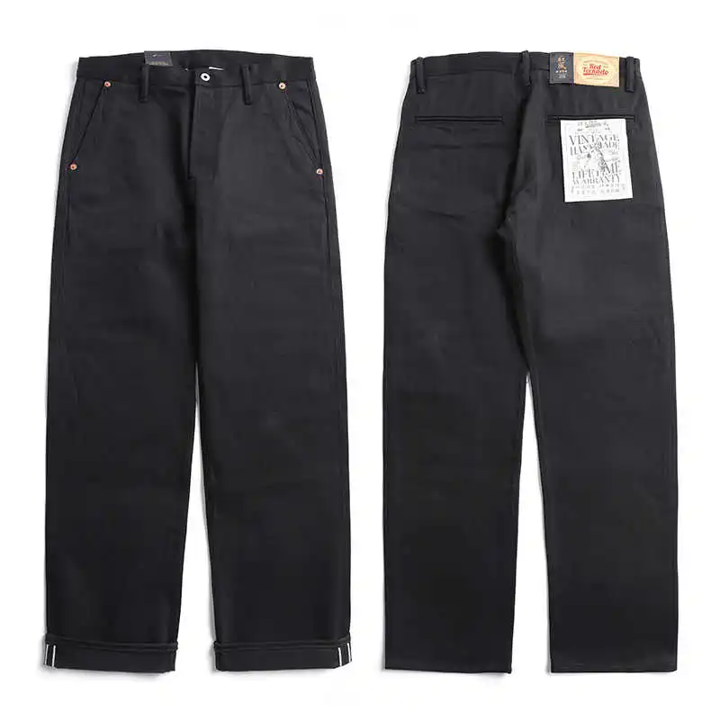 

Black Tornado Red Officer Pants Men's Selvedge Denim Jeans Chino Relaxed Fit