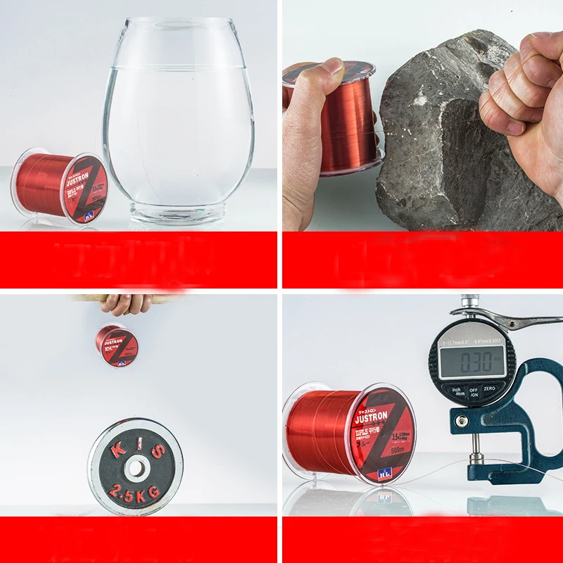 

High quality 500m Fishing Line Super Strong Japan Brand Fishing Line Justron Nylon 2LB - 40LB 7 Colors Monofilament Main Line