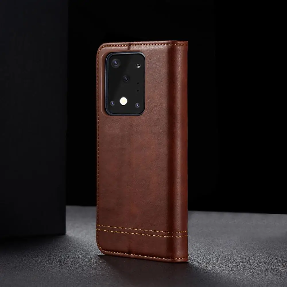 Роскошный тонкий кожаный флип чехол в стиле ретро для Samsung S20 Plus S20e A50 A20e A70S A90 M10