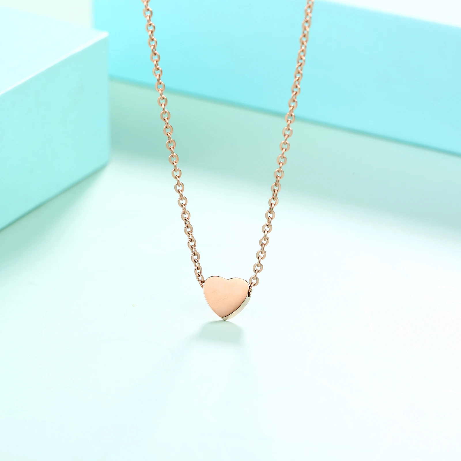 Простой трендовый Сердце ожерелье длиной до ключиц с подвесками маленькое