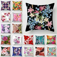 vintage flower plant printed polyester cushion cover european decoration throw pillows case for sofa decorative