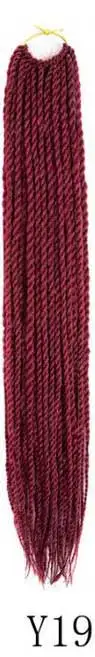 Qphair Ombre Сенегальские вьющиеся волосы крючком косы 24 дюйма 30 корней/упаковка синтетические плетеные волосы для женщин черные кроличьи волосы - Цвет: y19