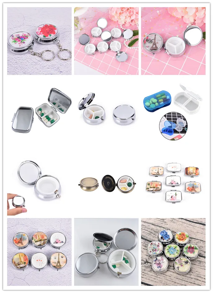 Портативная коробка для таблеток металлический резак серебристый складной