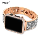 Роскошный Алмазный чехол + ремешок для Apple Watch band 44 мм 40 мм 38 мм 42 мм чехол iWatch Series 6 SE 5 4 3 женский браслет из нержавеющей стали