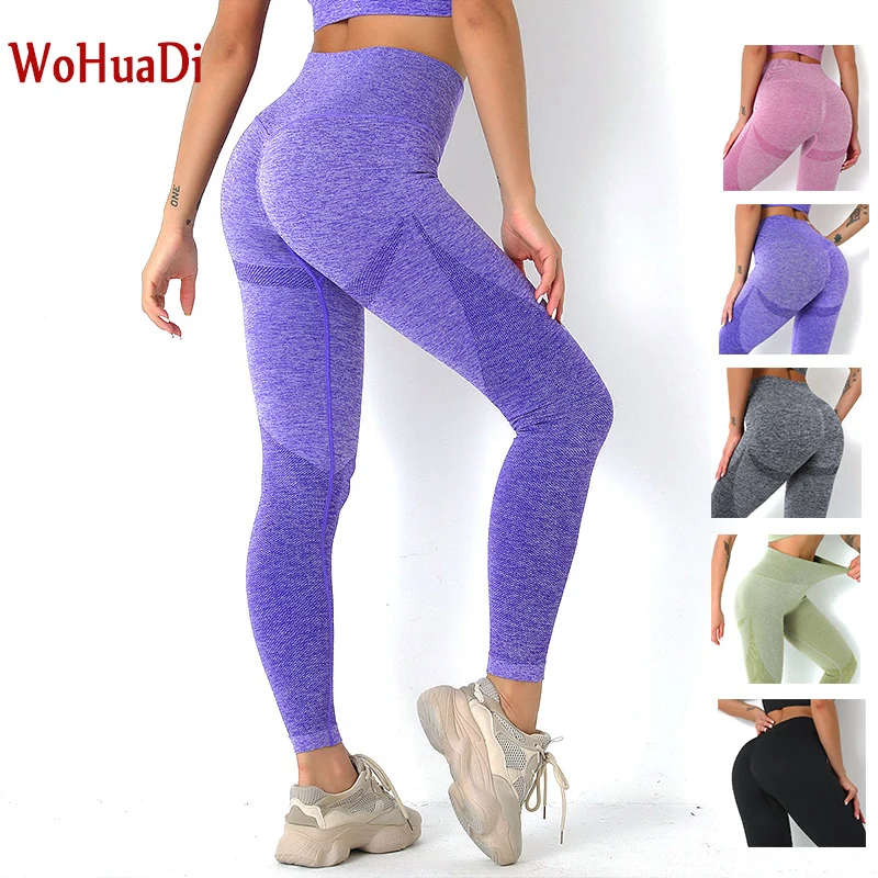 

WOHUADI Tights Sweatpants Seamless Sports Pants Girl Tight Sport Yoga Sexy Push Up Hips High Waist Leggings Women Clothing