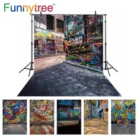 funnytree graffiti photography backdrop brick wood street shot floor photo studio photocall background photocall vinyl photozone