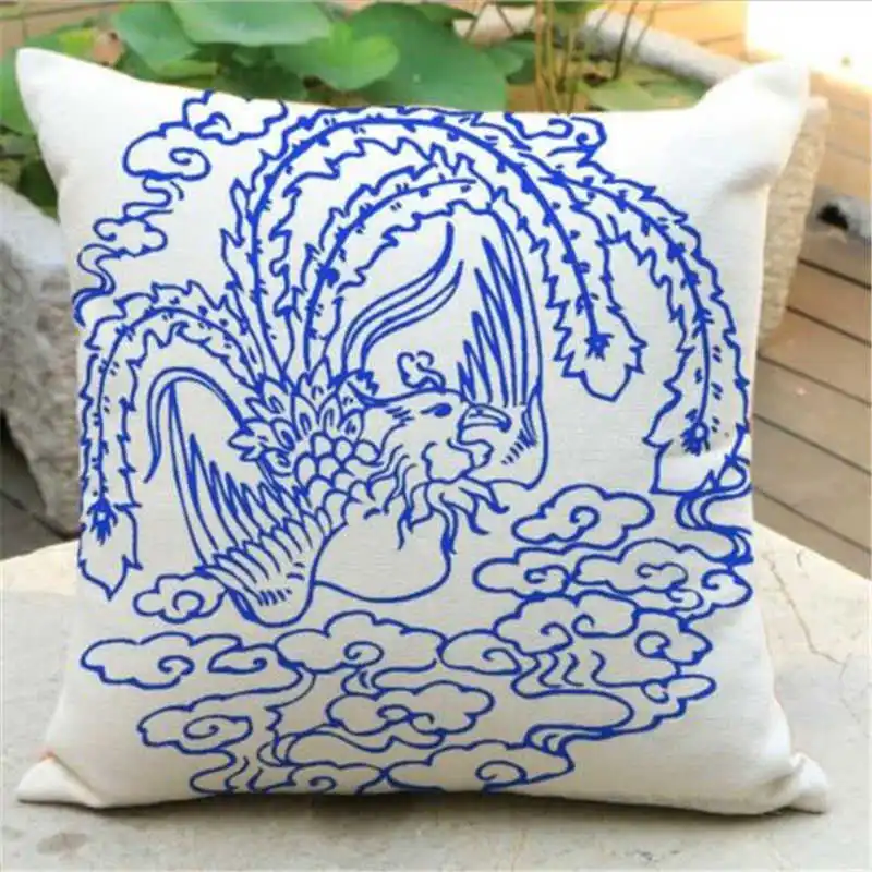 Квадратный чехол для автомобиля Синий подушка с рисунком хлопковая кровать 18