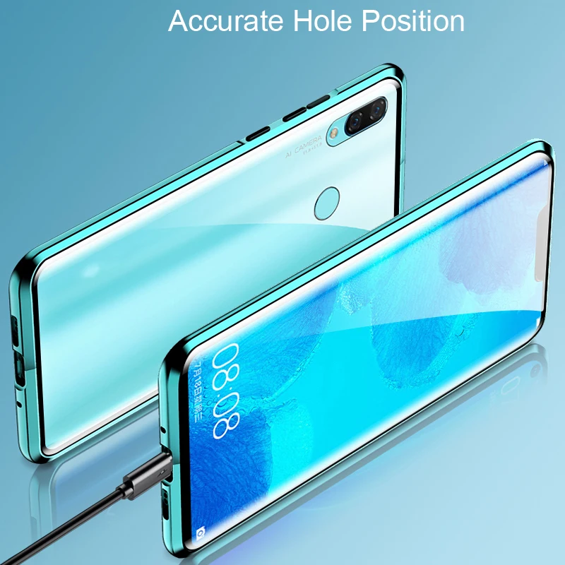 Роскошный Магнитный поглощающий чехол для Huawei Nova 3i металлическая рамка