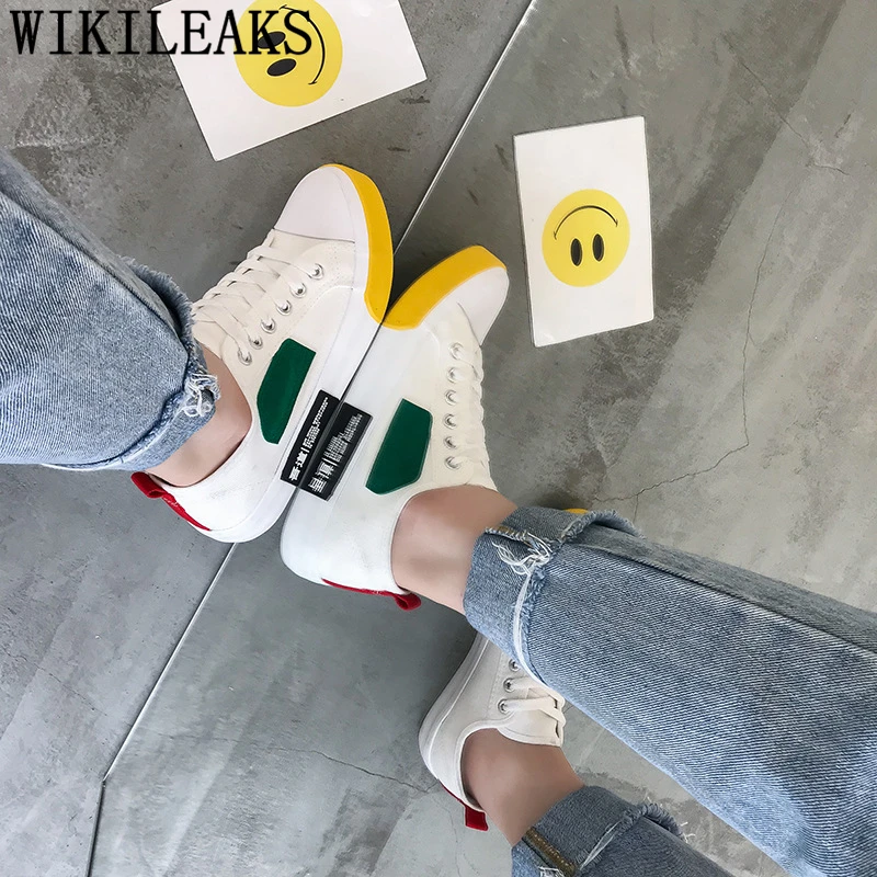 Модная парусиновая Обувь в Корейском стиле Стиль Женские ботинки &quotХарадзюку&quot