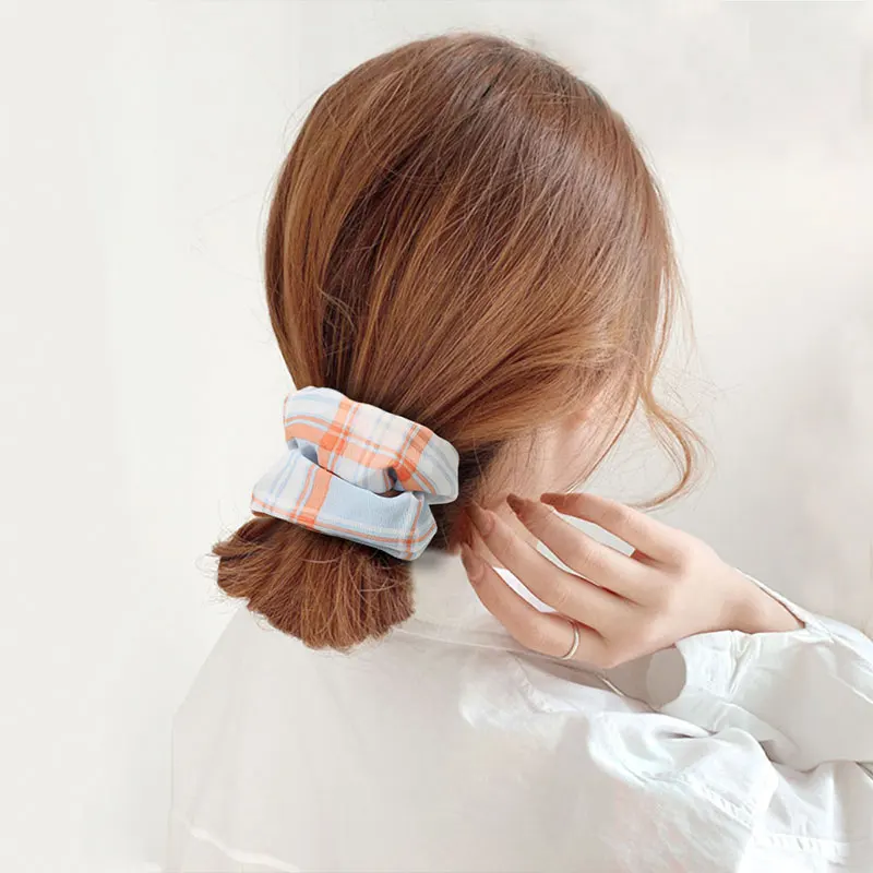 

2020 Korea Big Size Chiffon Hair Scrunchies Women Elastic Hair Bands Girls Headwear Ponytail Holder Hair Accessories