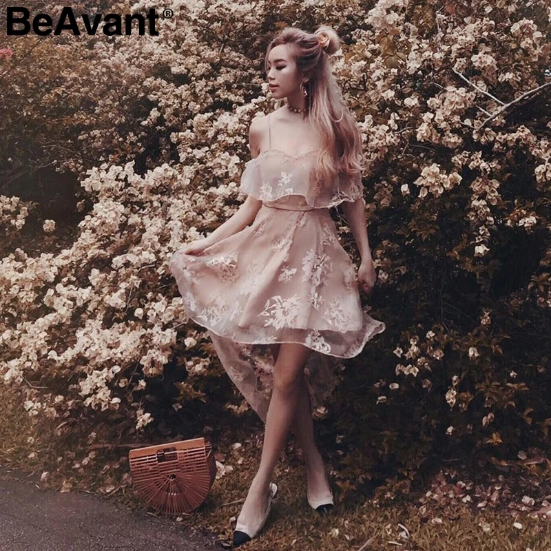 BeAvant летнее платье с цветочным принтом и рюшами женское сексуальное на бретелях