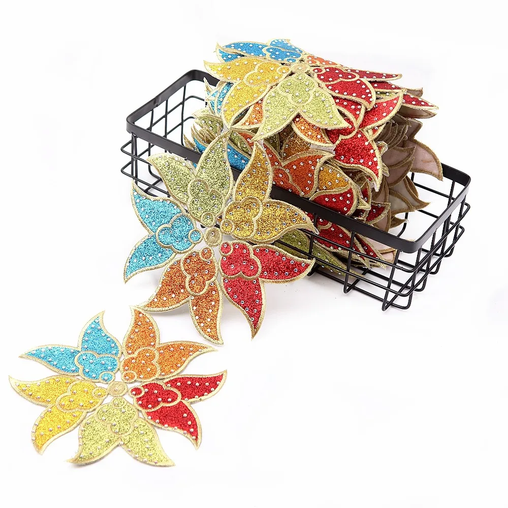 2 ярда золотая ткань односторонняя железная металлическая вышитая кружевная