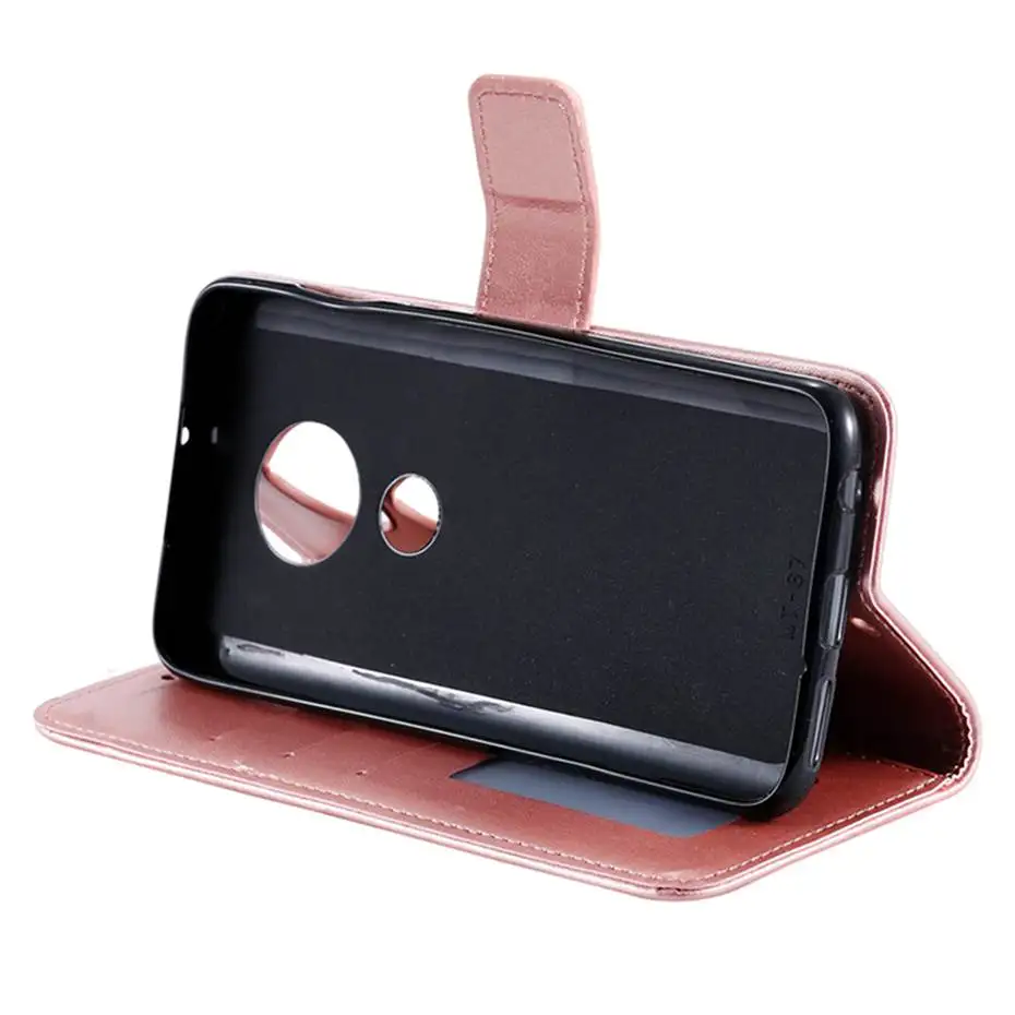Флип-кейс из искусственной кожи для Motorola Moto G7 G6 Plus механизм 3D Cat& Flower Wallet Capa чехол для Moto E5 Plus чехол для телефона