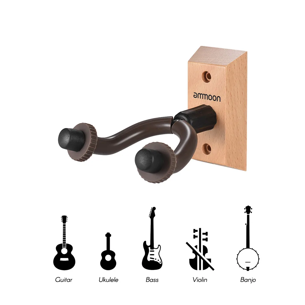 ammoon gh 01 gitarre kleiderbügel holz wand halterung haken halter keeper für elektrische akustische gitarren bass ukulele string instrument