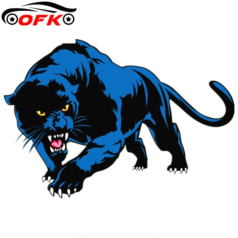 

Blue Panther Print Colorful Car Sticker Decals Waterproof Accessories Animal on Auto Stickers Vinyl,18cm*13cm