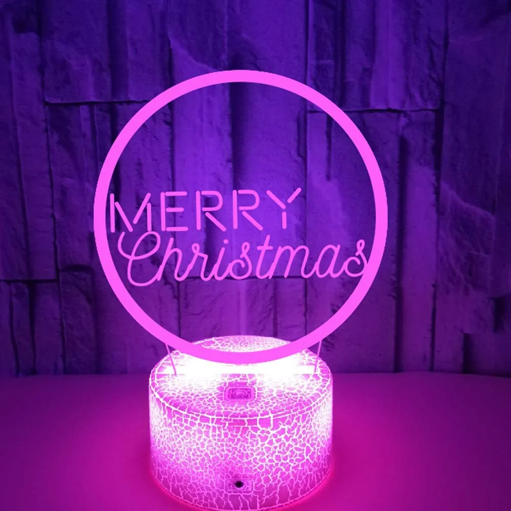 

3D Hologram Lamp Illusion Merry Christmas Night Light LED Table Lamp Kids Xmas Gift Home Christmas Decoration Colorful Lights