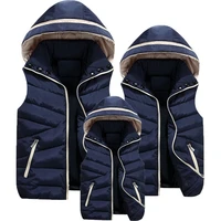 parent child matching outfits hooded child waistcoat cotton baby girls boys vest kids jacket children outerwear for 100 180cm