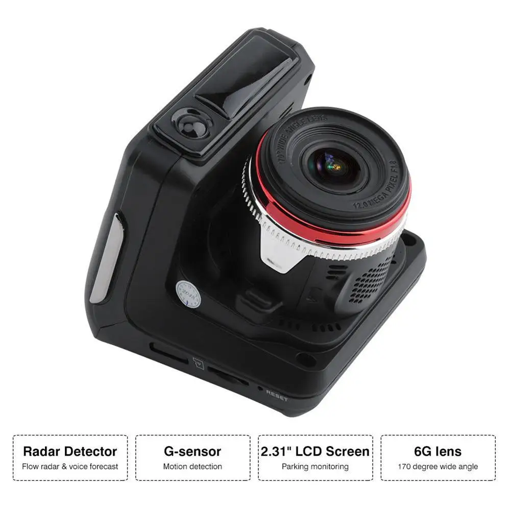 2 in 1 radar dvr hd 1080p built in car laser detector car camera anti radar detector 170 degree wide angle len laser speedometer free global shipping