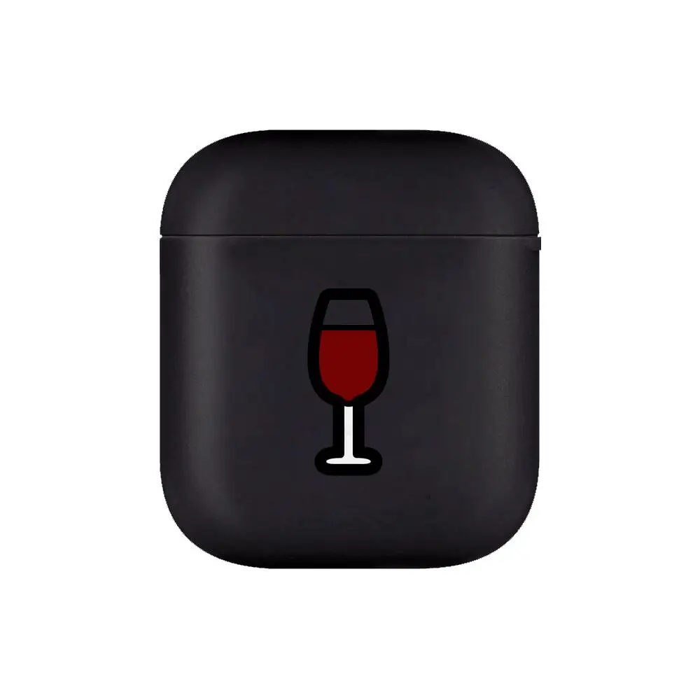 Мягкие силиконовые чехлы для Apple Airpods 1/2 с красным винным бокалом защитный чехол
