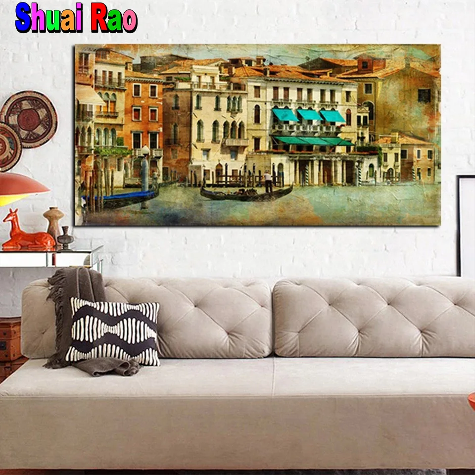Набор для алмазной вышивки Венецианский пейзаж винтажная мозаика 5D сделай сам с