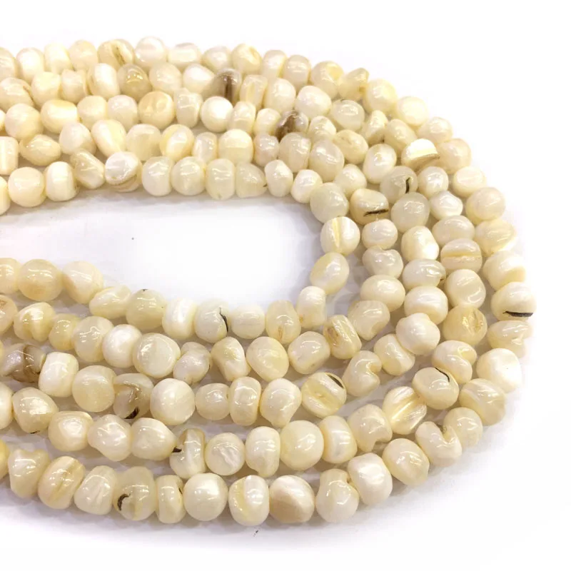 Wholesale Natural Unshaped White Shell Beads isolation Bead for Jewelry Making DIY Bracelet Necklace Accessories Length 38cm