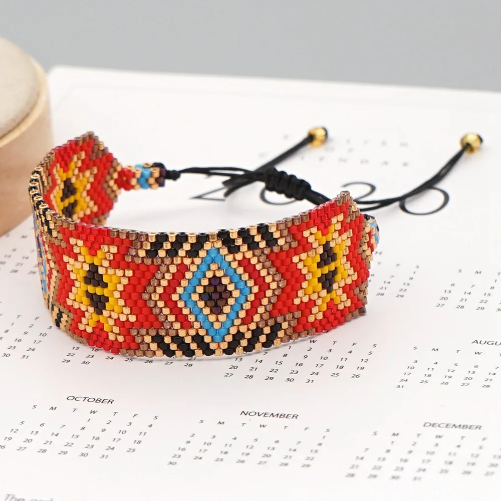 

Go2Boho Boho Ethnic Bracelet Ladies Jewellery 2021 Miyuki Bracelets Women Turkish Evil Eye Jewelry Handmade Adjustable Pulseras
