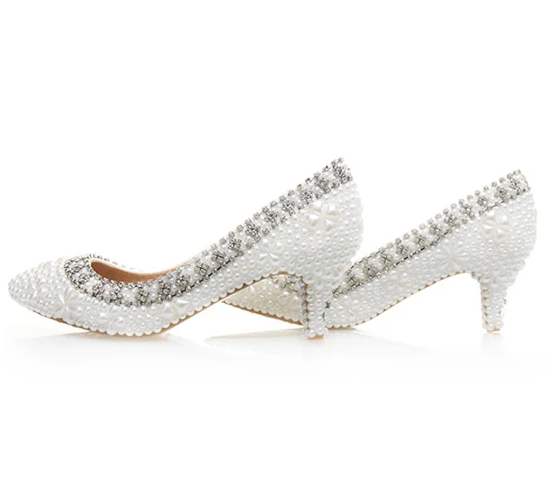 Анти-скольжение банкетные туфли в стиле Принцесса платье со стразами и жемчугом