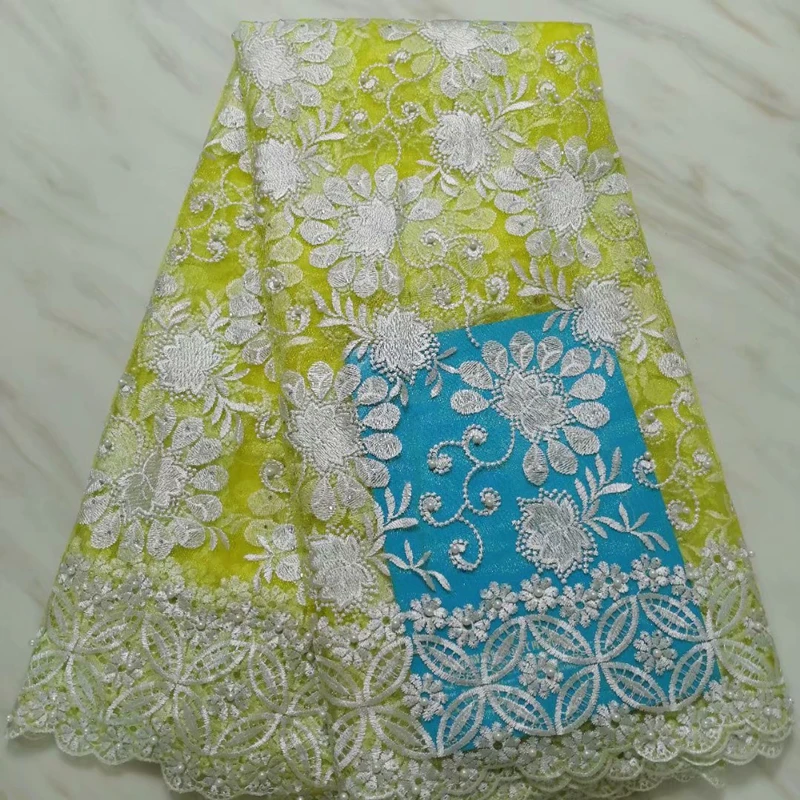 Новейшая желтая африканская Вощеная кружевная ткань 2020 Высококачественная