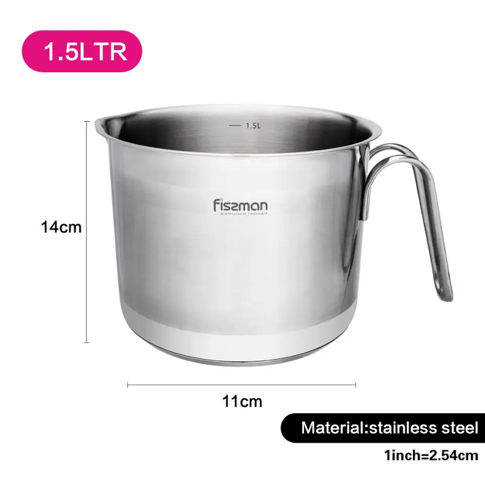 Fissman 1.5L молочный горшок Корпус из нержавеющей стали с носиком индукционный нижний кофейник
